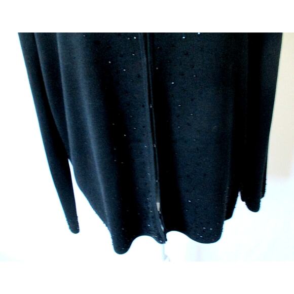 Rena Rowan Women's Long Sleeve Black Beaded Cardigan Sweater Size 1X - Picture 3 of 10